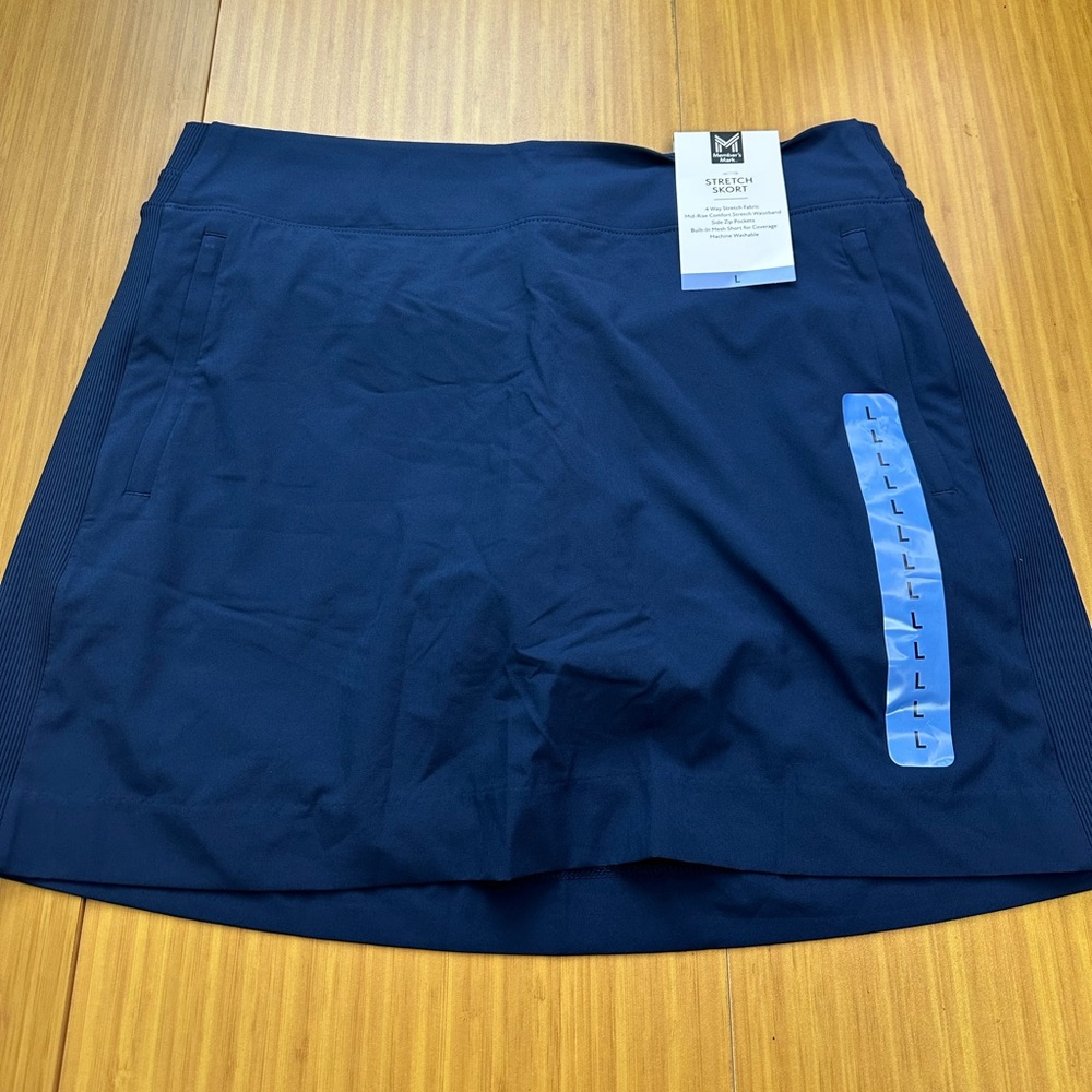 NWT Member’s Mark Ladies Women’s Stretch Skort Blue Skirt/Shorts Size Large